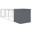 VidaXL Kurnik z wybiegiem, antracytowy, 110x405x110 cm, stal