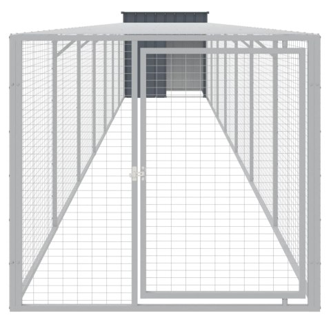 VidaXL Kurnik z wybiegiem, antracytowy, 110x813x110 cm, stal