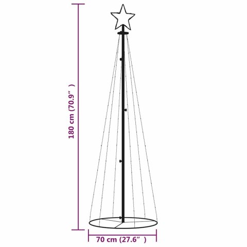 VidaXL Choinka stożkowa, 108 ciepłych białych LED, 70x180 cm