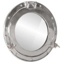 VidaXL Lustro wiszące w kształcie bulaja, Ø38 cm, aluminium i szkło