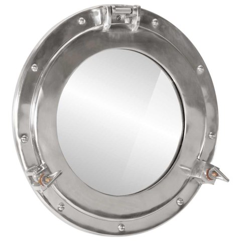 VidaXL Lustro wiszące w kształcie bulaja, Ø38 cm, aluminium i szkło