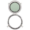 VidaXL Lustro wiszące w kształcie bulaja, Ø38 cm, aluminium i szkło