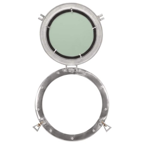 VidaXL Lustro wiszące w kształcie bulaja, Ø38 cm, aluminium i szkło