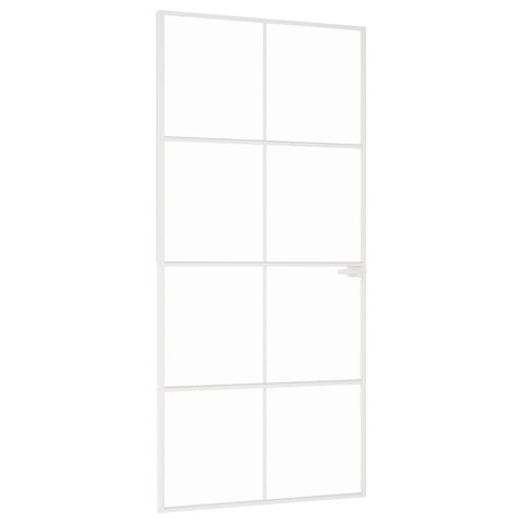 VidaXL Drzwi wewnętrzne, białe, 93x201,5 cm, szkło i aluminium