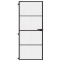 VidaXL Drzwi wewnętrzne, czarne, 83x201,5 cm, szkło i aluminium