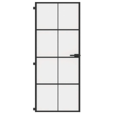 VidaXL Drzwi wewnętrzne, czarne, 83x201,5 cm, szkło i aluminium