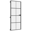 VidaXL Drzwi wewnętrzne, czarne, 83x201,5 cm, szkło i aluminium