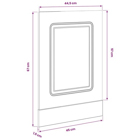 VidaXL Front do zmywarki Kalmar Czarny Dąb 45 x 1,5 x 57 cm
