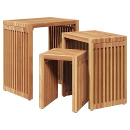 VidaXL Stół Ogrodowy 3 pcs Brązowy 33 x 44,5 x 51 cm