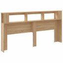 VidaXL Wezgłowie łóżka z LED, dąb sonoma, 200x18,5x103,5 cm