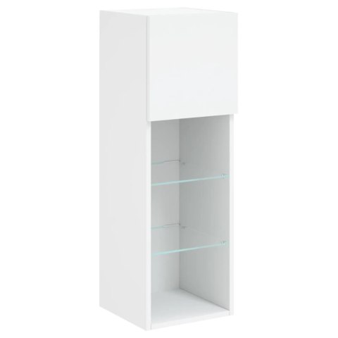VidaXL 4-cz. zestaw mebli TV z oświetleniem LED, biały
