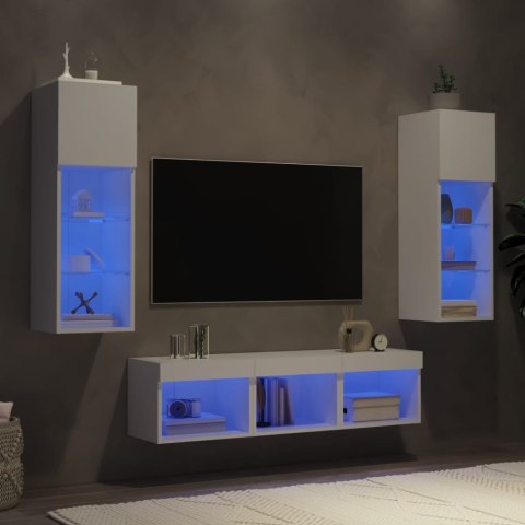 VidaXL 5-częściowy zestaw mebli TV z LED, biały