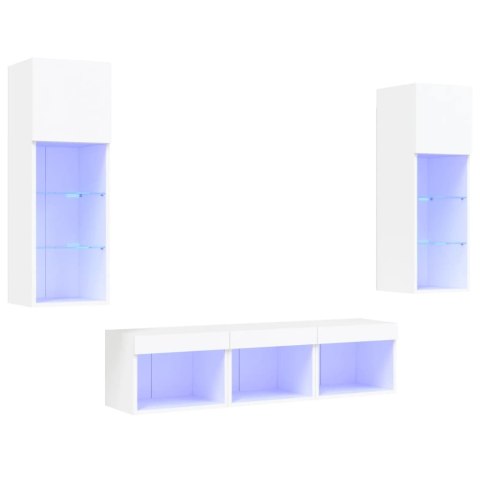 VidaXL 5-częściowy zestaw mebli TV z LED, biały