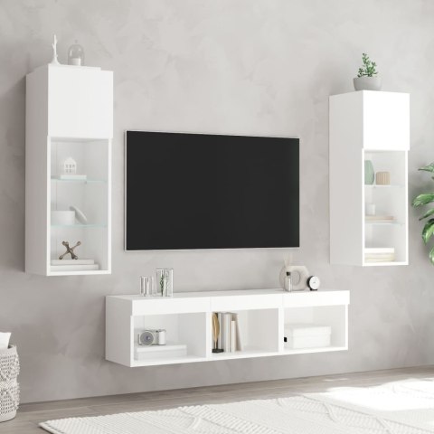 VidaXL 5-częściowy zestaw mebli TV z LED, biały
