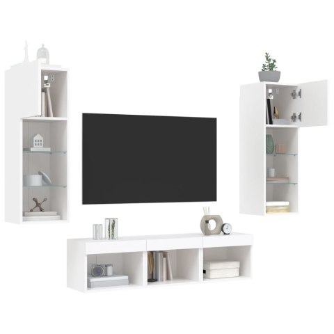 VidaXL 5-częściowy zestaw mebli TV z LED, biały