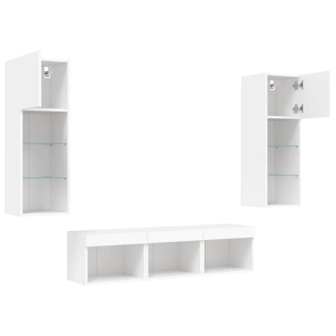 VidaXL 5-częściowy zestaw mebli TV z LED, biały