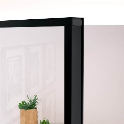 VidaXL Drzwi wewnętrzne, czarne, 76x201,5 cm, szkło i aluminium