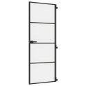 VidaXL Drzwi wewnętrzne, czarne, 76x201,5 cm, szkło i aluminium
