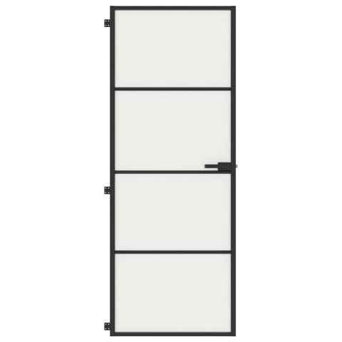 VidaXL Drzwi wewnętrzne, czarne, 76x201,5 cm, szkło i aluminium