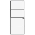 VidaXL Drzwi wewnętrzne, czarne, 83x201,5 cm, szkło i aluminium