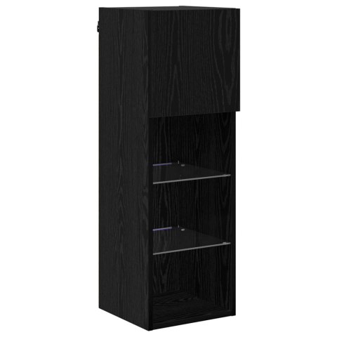 VidaXL Unit ścienny do telewizora Ze LED Lights 6 pcs Czarny Dąb