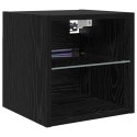 VidaXL Unit ścienny do telewizora Ze LED Lights 6 pcs Czarny Dąb