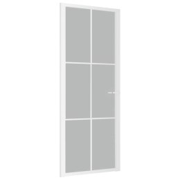 VidaXL Drzwi wewnętrzne, 83x201,5 cm, białe, matowe szkło i aluminium