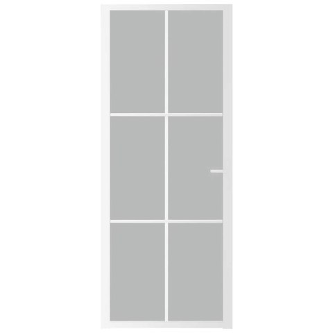 VidaXL Drzwi wewnętrzne, 83x201,5 cm, białe, matowe szkło i aluminium