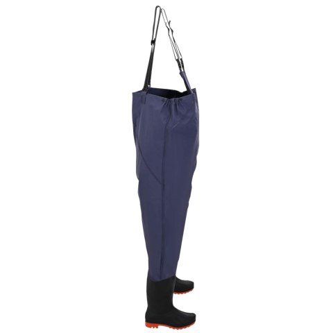 VidaXL Waders z butami Poliester powlekany PVC Rozmiar 38 niebieski