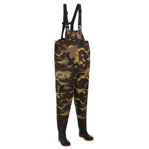 VidaXL Waders z butami Poliester powlekany PVC Rozmiar 40 Moro