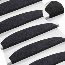 VidaXL Samoprzylepne maty na schody 15 pcs Czarny 80 x 24,5 x 3,5 cm
