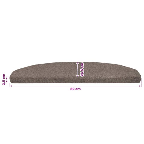 VidaXL Samoprzylepne maty na schody 15 pcs Mokka 80 x 24,5 x 3,5 cm