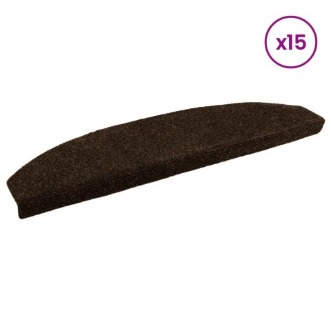 VidaXL Samoprzylepne maty na schody 15 pcs brązowy 80 x 24,5 x 3,5 cm