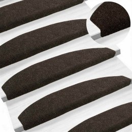 VidaXL Samoprzylepne maty na schody Półokrąg 15 pcs Ciemny brąz
