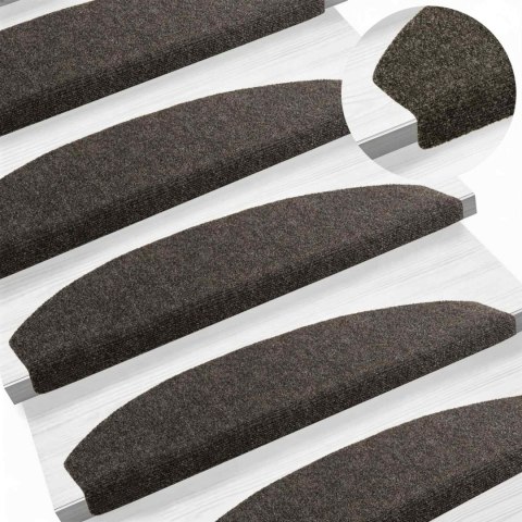 VidaXL Samoprzylepne maty na schody Półokrąg 15 pcs antracytowy