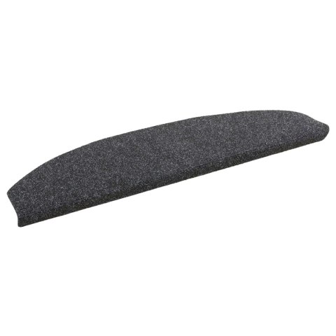 VidaXL Samoprzylepne maty na schody Półokrąg 15 pcs ciemnoszary