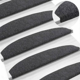 VidaXL Samoprzylepne maty na schody Półokrąg 15 pcs ciemnoszary