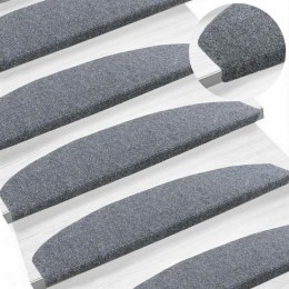 VidaXL Samoprzylepne maty na schody Półokrąg 15 pcs jasnoszary