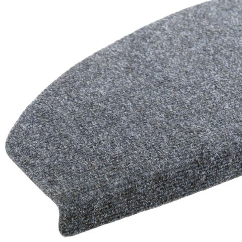 VidaXL Samoprzylepne maty na schody Półokrąg 15 pcs jasnoszary