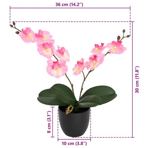 VidaXL Sztuczna Roślina Orchidei różowy 36 x 10 x 30 cm