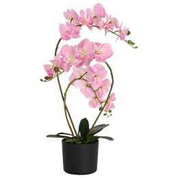 VidaXL Sztuczny kwiat orchidei w doniczce różowy 45 x 15 x 65 cm