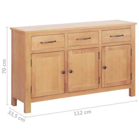 BUFET BRĄZOWY 112X33.5X70CM SOLIDNE DREWNO DĘBOWE