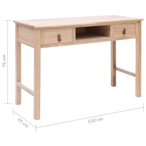 VidaXL Biurko, naturalne, 110 x 45 x 76 cm, drewniane