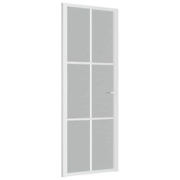 VidaXL Drzwi wewnętrzne, 76x201,5 cm, białe, matowe szkło i aluminium