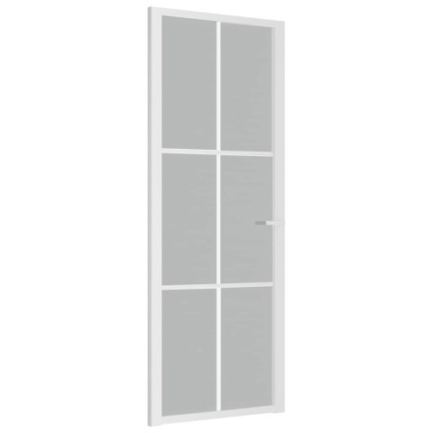 VidaXL Drzwi wewnętrzne, 76x201,5 cm, białe, matowe szkło i aluminium
