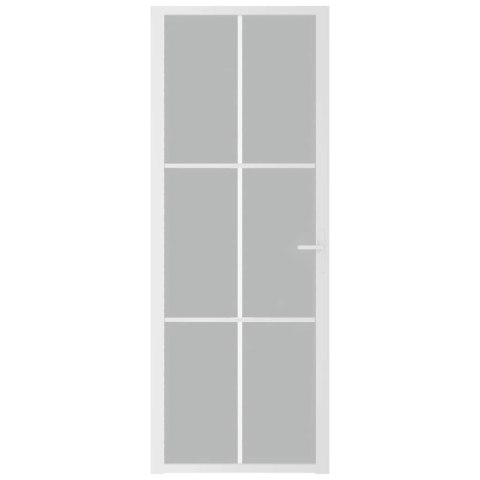 VidaXL Drzwi wewnętrzne, 76x201,5 cm, białe, matowe szkło i aluminium