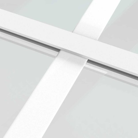 VidaXL Drzwi wewnętrzne, 76x201,5 cm, białe, matowe szkło i aluminium