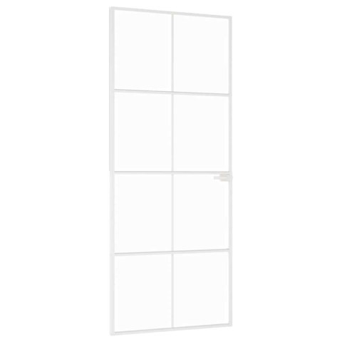 VidaXL Drzwi wewnętrzne, białe, 83x201,5 cm, szkło i aluminium
