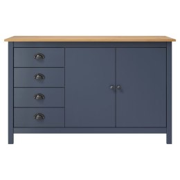 VidaXL Komoda Hill, szara, 130x40x80 cm, lite drewno sosnowe