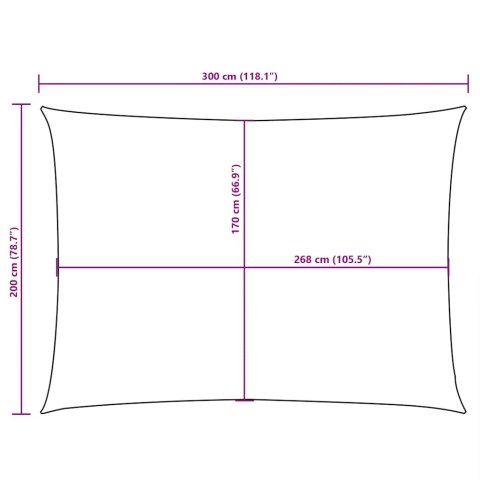 VidaXL Prostokątny żagiel ogrodowy, tkanina Oxford, 2x3 m, niebieski